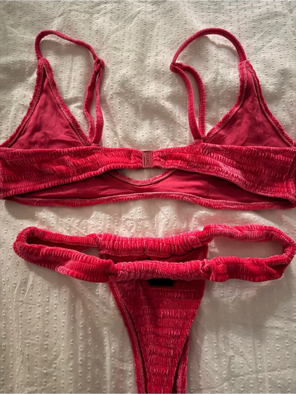 triangl swimwear Textured Hot Pink Bikini Set